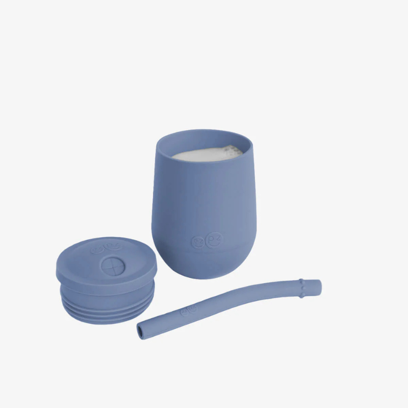 Ezpz Mini Cup+Straw silikoninis mokomasis puodelis su šiaudeliu