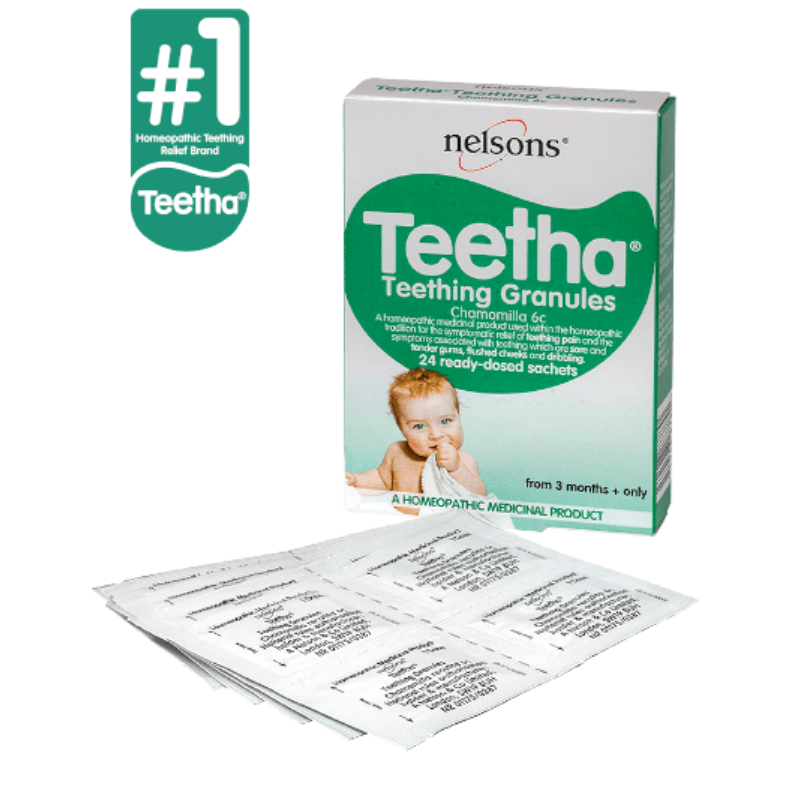 TEETHA homeopatinės granulės lengvinančios dantų skausmą