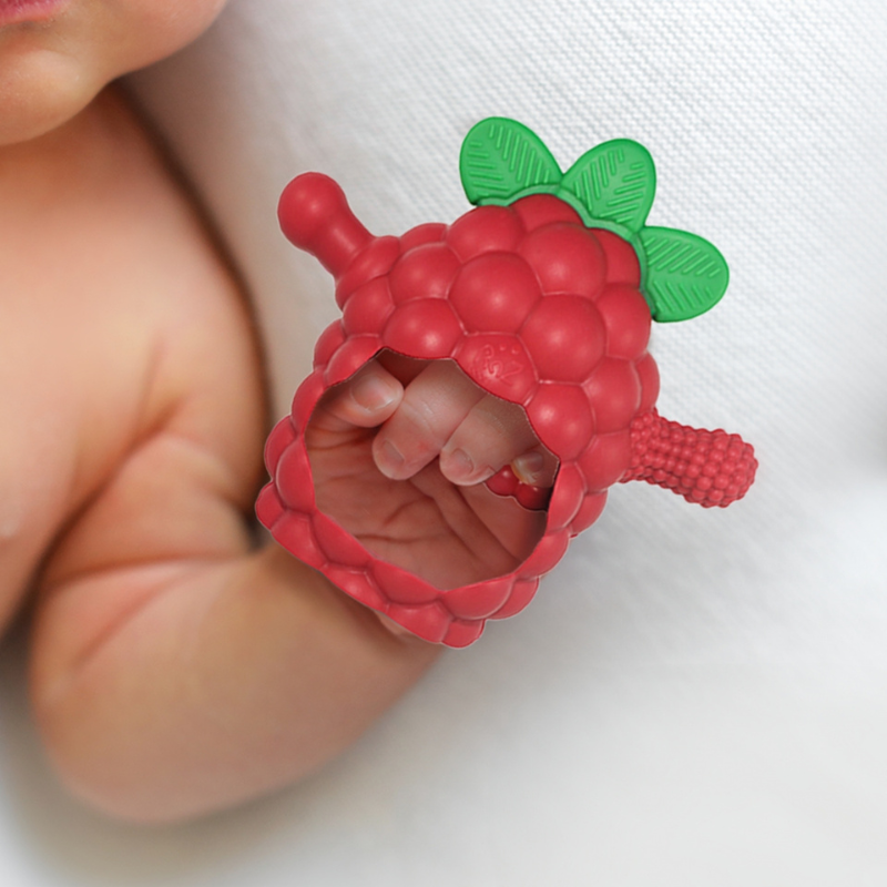 RaZbaby rausvas silikoninis kramtukas