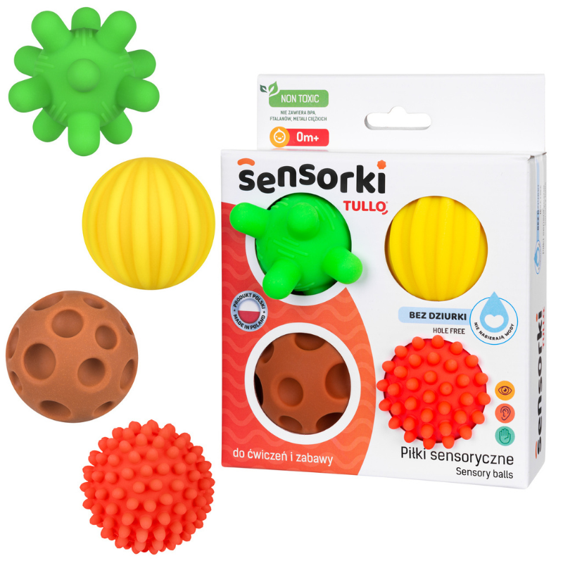 Sensoriniai kamuoliukai 0+ TULLO 4 vnt.