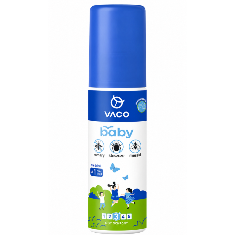 Vaco Baby purškalas nuo uodų, erkių ir mašalų vaikams nuo 1 metų, 80 ml