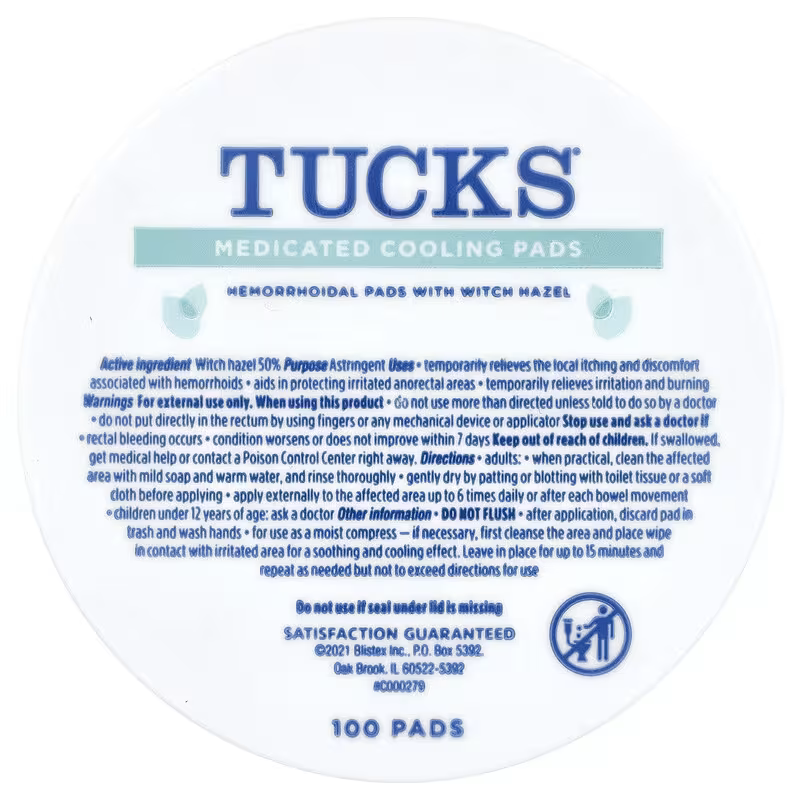 TUCKS® Medicininiai vėsinamieji padeliai